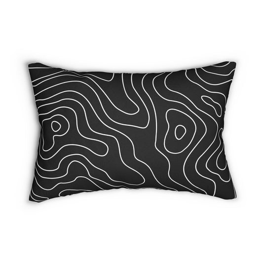 Monochrome Abstract Lumbar Pillow