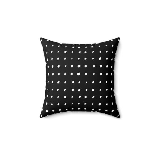 Black Polka Dot Throw Pillow