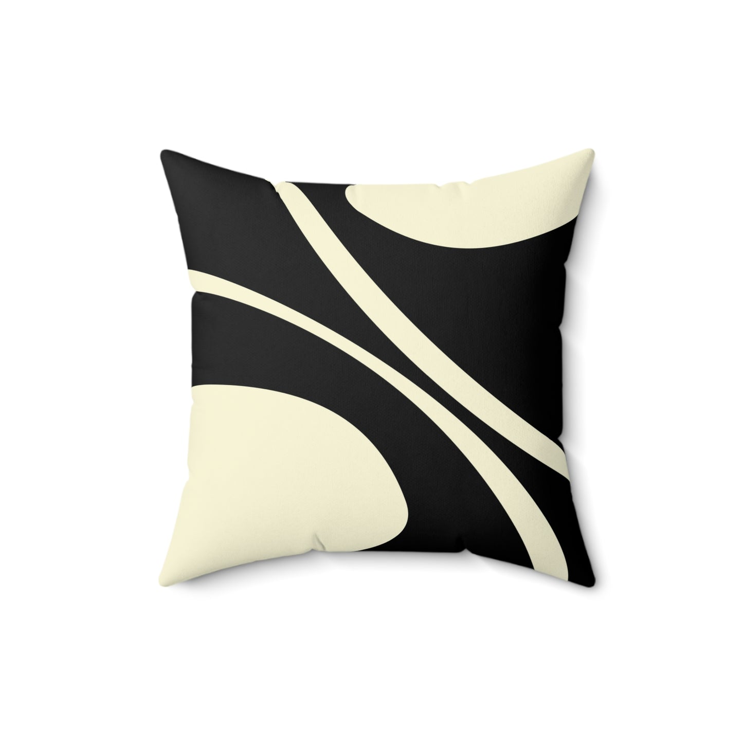 Black and Cream Abstract Throw Pillow